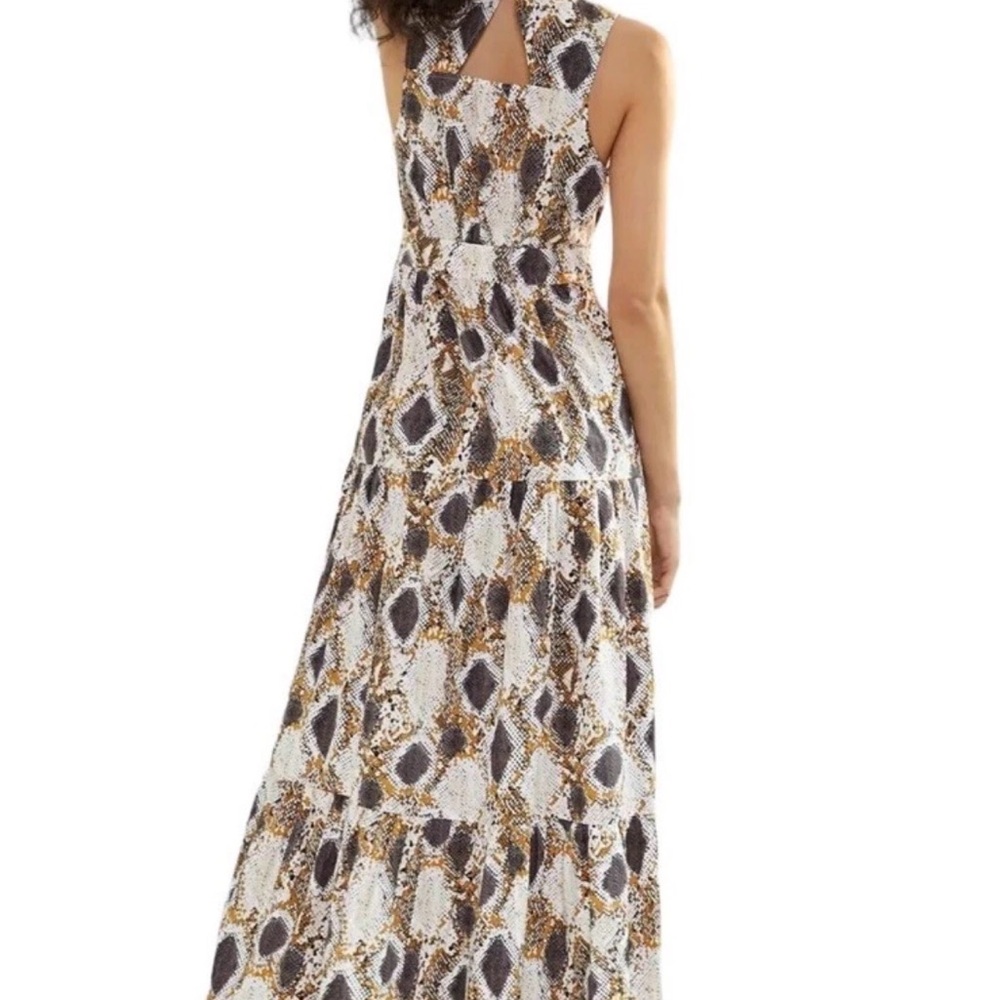 Elegant Snake Print Maxi Dress